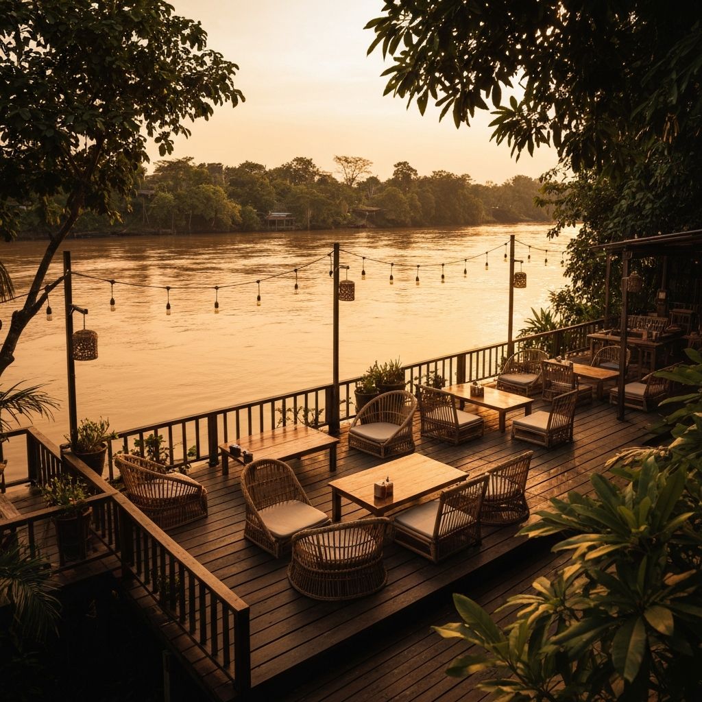 ระเบียงริมน้ำของ Snack Sho Coffee